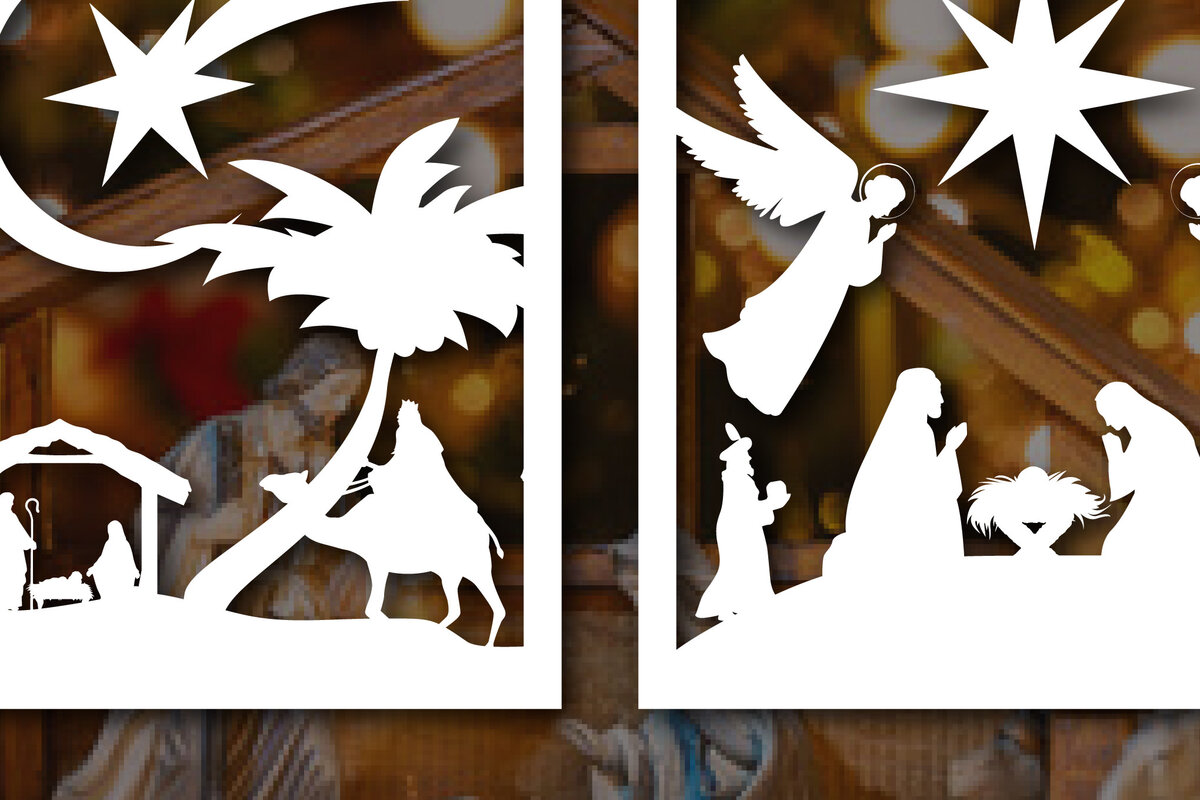Intra απο ξύλο plywood 3mm-4mm πάχος Χριστουγεννιάτικο NATIVITY Decor Δίασταση 25x25 cm INTRAFABR-46757259 - Image 1