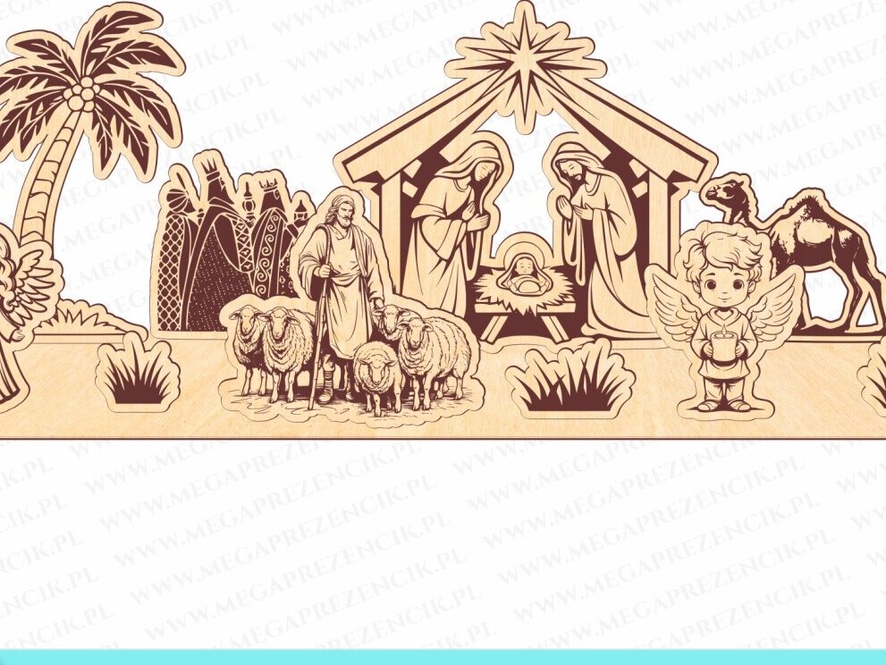 Intra απο ξύλο plywood 3mm-4mm πάχος Χριστουγεννιάτικη Φάτνη Σκηνή Δίασταση 7x7 cm INTRAFABR-82931541