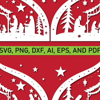 Intra απο ξύλο plywood 3mm-4mm πάχος Scene Χριστουγέννων Δίασταση 4x4 cm INTRAFABR-85526957 - Image 1