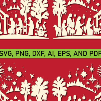 Intra απο ξύλο plywood 3mm-4mm πάχος Scene Χριστουγέννων Δίασταση 4x4 cm INTRAFABR-85527688 - Image 1