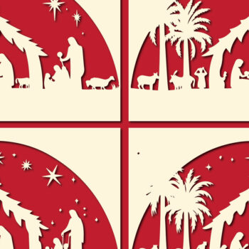 Intra απο ξύλο plywood 3mm-4mm πάχος Scene Χριστουγέννων Δίασταση 4x4 cm INTRAFABR-85528613 - Image 3