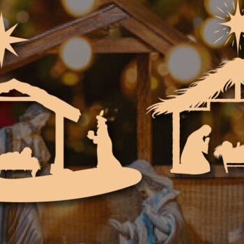 Intra απο ξύλο plywood 3mm-4mm πάχος Χριστουγεννιάτικου NATIVITY SCENE Δίασταση 25x25 cm INTRAFABR-46761456 - Image 1