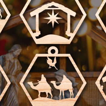 Intra απο ξύλο plywood 3mm-4mm πάχος Χριστουγεννιάτικου NATIVITY SCENE Δίασταση 25x25 cm INTRAFABR-46683014 - Image 1