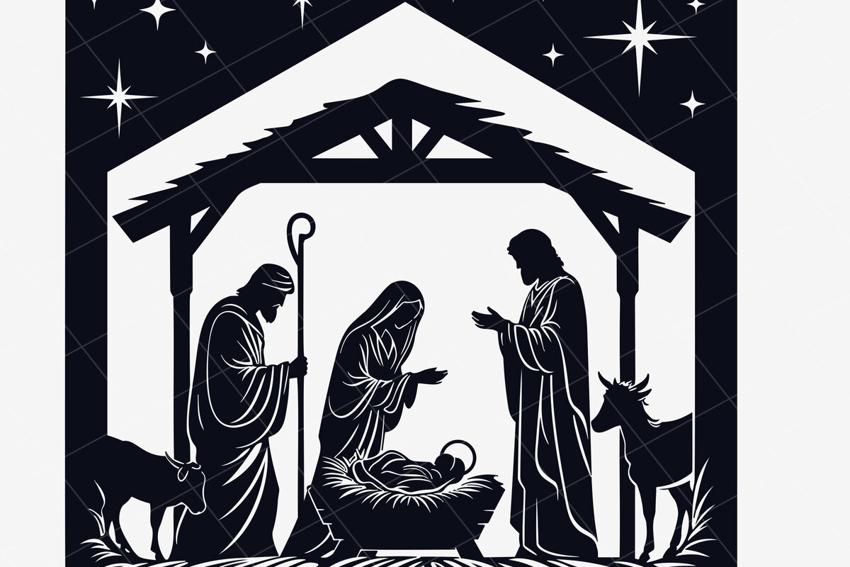 Intra απο ξύλο plywood 3mm-4mm πάχος Christmas Nativity Cut , Jesus Δίασταση 15x15 cm INTRAFABR-85267727 - Image 1