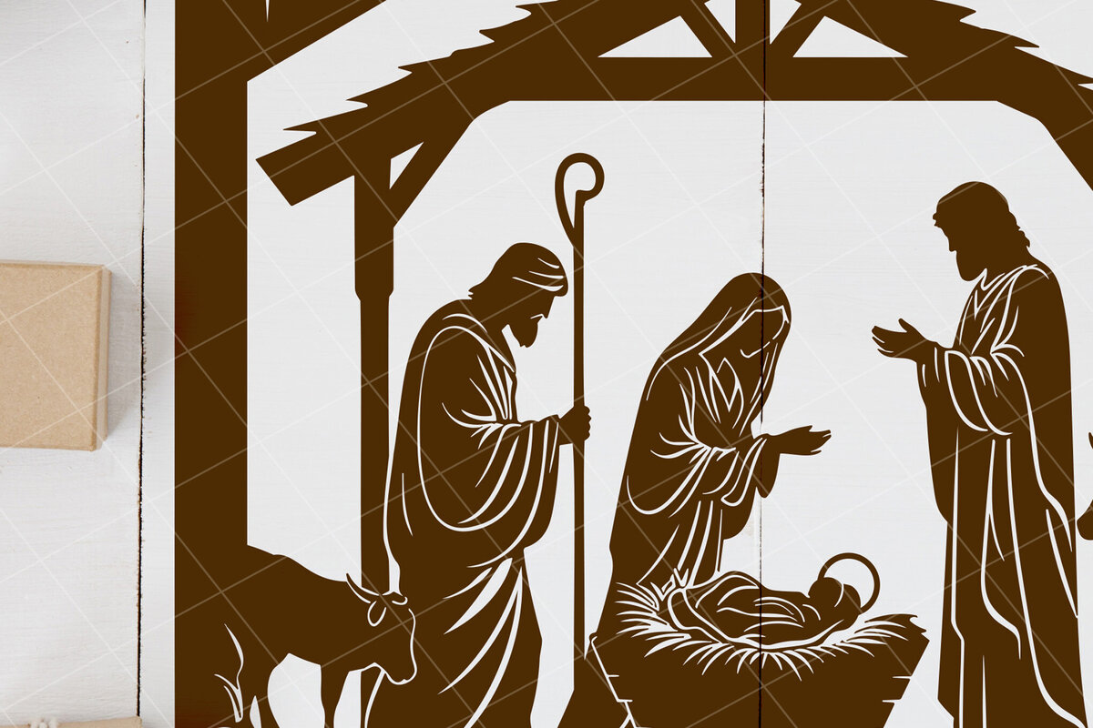 Intra απο ξύλο plywood 3mm-4mm πάχος Christmas Nativity Cut , Jesus Δίασταση 15x15 cm INTRAFABR-85267727 - Image 2