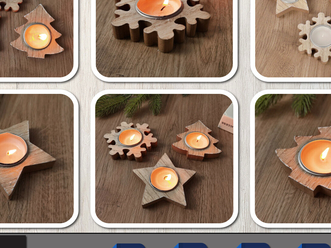 Intra απο ξύλο plywood 3mm-4mm πάχος Χριστουγεννιάτικη Πρωτοχρονιά 2023 Διακόσμηση τραπεζιού Δίασταση 15x15 cm INTRAFABR-82292007