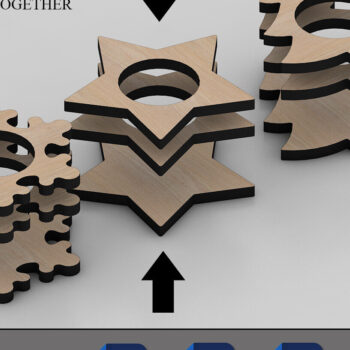 Intra απο ξύλο plywood 3mm-4mm πάχος Χριστουγεννιάτικη Πρωτοχρονιά 2023 Διακόσμηση τραπεζιού Δίασταση 15x15 cm INTRAFABR-82292007 - Image 2