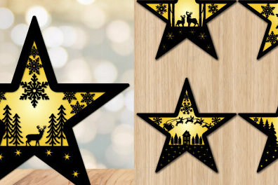 Intra απο ξύλο plywood 3mm-4mm πάχος Light Star Christmas Night Δίασταση 15x15 cm INTRAFABR-81682433