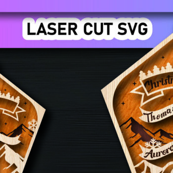 Intra απο ξύλο plywood 3mm-4mm πάχος Χριστουγεννιάτικο Οικογενειακό Στολίδι Βόρειου Πόλου Δίασταση 8x8 cm INTRAFABR-105339392 - Image 1