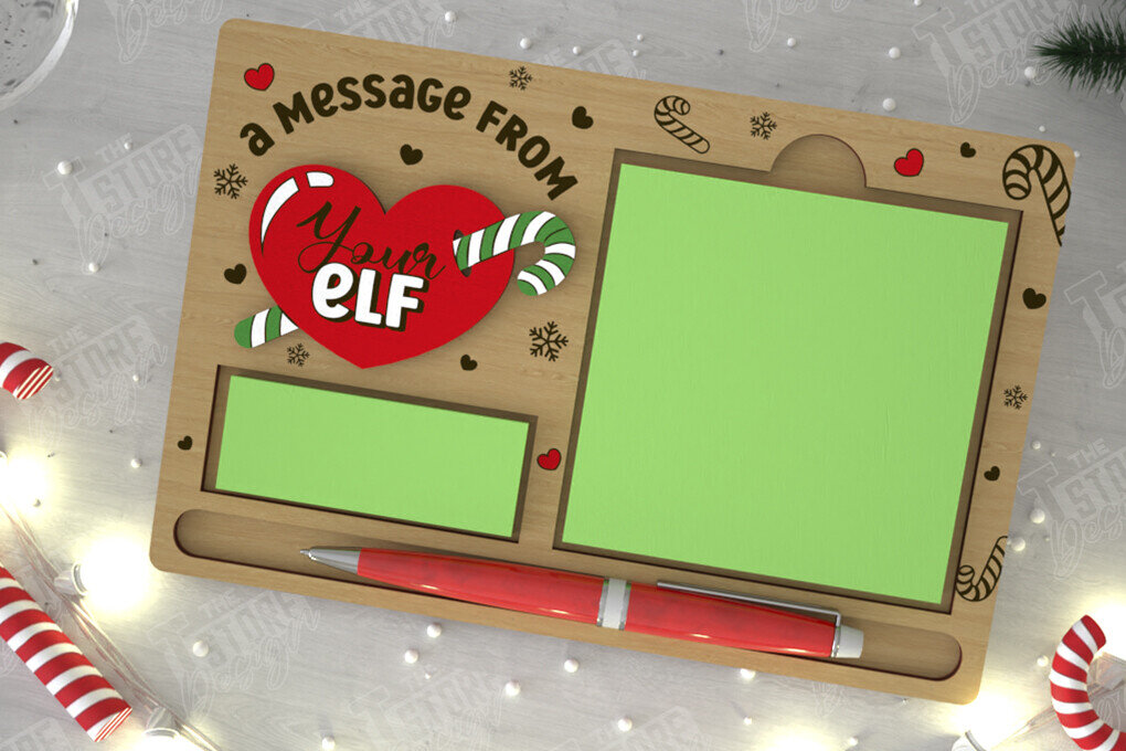 Intra απο ξύλο plywood 3mm-4mm πάχος Θήκη χριστουγεννιάτικου σημειωματάριου | Κάτοχος σημειώσεων Δίασταση 15x15 cm INTRAFABR-109288499