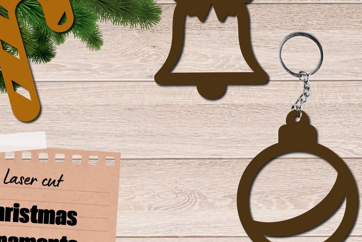 Intra απο ξύλο plywood 3mm-4mm πάχος Χριστουγεννιάτικο στολίδι 3D Layered, Δίασταση 8x8 cm INTRAFABR-82360027