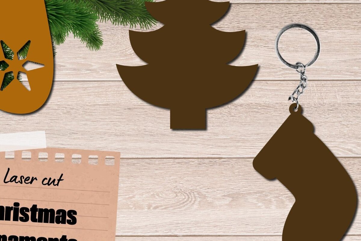 Intra απο ξύλο plywood 3mm-4mm πάχος Χριστουγεννιάτικο στολίδι 3D Layered, Δίασταση 8x8 cm INTRAFABR-82360046