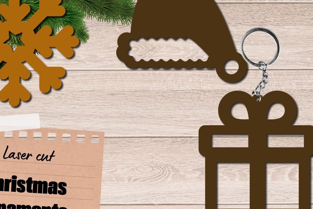 Intra απο ξύλο plywood 3mm-4mm πάχος Χριστουγεννιάτικο στολίδι 3D Layered, Δίασταση 8x8 cm INTRAFABR-82359999