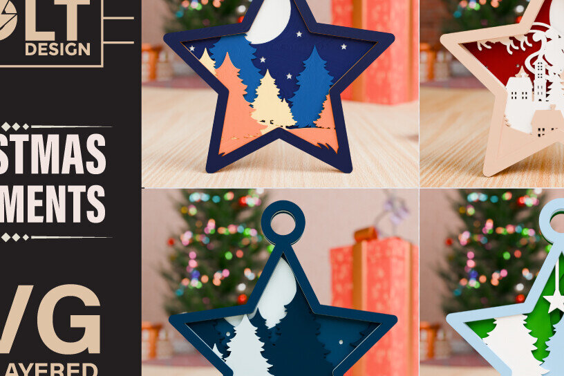 Intra απο ξύλο plywood 3mm-4mm πάχος Χριστουγεννιάτικο Στολίδι 3D Πολυεπίπεδο Δίασταση 20x30 cm INTRAFABR-85252670