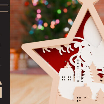 Intra απο ξύλο plywood 3mm-4mm πάχος Χριστουγεννιάτικο Στολίδι 3D Πολυεπίπεδο Δίασταση 20x30 cm INTRAFABR-85252670 - Image 5