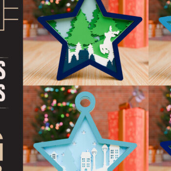 Intra απο ξύλο plywood 3mm-4mm πάχος Χριστουγεννιάτικο Στολίδι 3D Πολυεπίπεδο Δίασταση 20x30 cm INTRAFABR-85252829 - Image 1