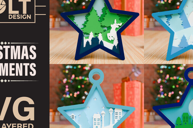 Intra απο ξύλο plywood 3mm-4mm πάχος Χριστουγεννιάτικο Στολίδι 3D Πολυεπίπεδο Δίασταση 20x30 cm INTRAFABR-85252829