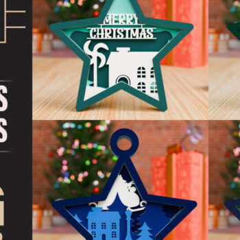 Intra απο ξύλο plywood 3mm-4mm πάχος Χριστουγεννιάτικο Στολίδι 3D Πολυεπίπεδο Δίασταση 20x30 cm INTRAFABR-85252941 - Image 1