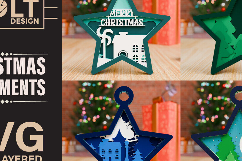 Intra απο ξύλο plywood 3mm-4mm πάχος Χριστουγεννιάτικο Στολίδι 3D Πολυεπίπεδο Δίασταση 20x30 cm INTRAFABR-85252941