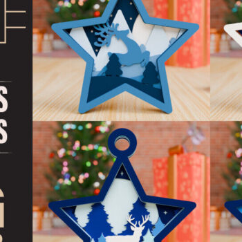 Intra απο ξύλο plywood 3mm-4mm πάχος Χριστουγεννιάτικο Στολίδι 3D Πολυεπίπεδο Δίασταση 20x30 cm INTRAFABR-85253107 - Image 1