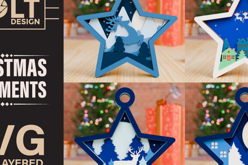 Intra απο ξύλο plywood 3mm-4mm πάχος Χριστουγεννιάτικο Στολίδι 3D Πολυεπίπεδο Δίασταση 20x30 cm INTRAFABR-85253107