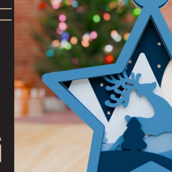 Intra απο ξύλο plywood 3mm-4mm πάχος Χριστουγεννιάτικο Στολίδι 3D Πολυεπίπεδο Δίασταση 20x30 cm INTRAFABR-85253107 - Image 2