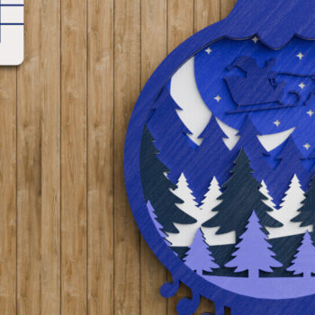 Intra απο ξύλο plywood 3mm-4mm πάχος Χριστουγεννιάτικο Στολίδι 3D Πολυεπίπεδο Δίασταση 20x30 cm INTRAFABR-107320480 - Image 1