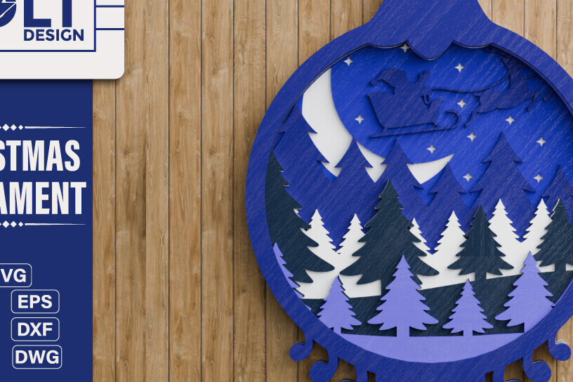 Intra απο ξύλο plywood 3mm-4mm πάχος Χριστουγεννιάτικο Στολίδι 3D Πολυεπίπεδο Δίασταση 20x30 cm INTRAFABR-107320480