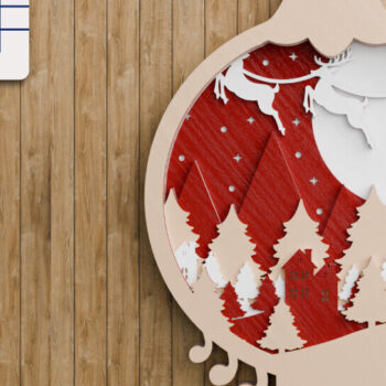 Intra απο ξύλο plywood 3mm-4mm πάχος Χριστουγεννιάτικο Στολίδι 3D Πολυεπίπεδο Δίασταση 20x30 cm INTRAFABR-107323694 - Image 1