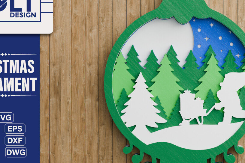 Intra απο ξύλο plywood 3mm-4mm πάχος Χριστουγεννιάτικο Στολίδι 3D Πολυεπίπεδο Δίασταση 20x30 cm INTRAFABR-107459101