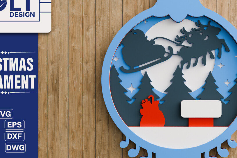 Intra απο ξύλο plywood 3mm-4mm πάχος Χριστουγεννιάτικο Στολίδι 3D Πολυεπίπεδο Δίασταση 20x30 cm INTRAFABR-107461807