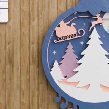 Intra απο ξύλο plywood 3mm-4mm πάχος Χριστουγεννιάτικο Στολίδι 3D Πολυεπίπεδο Δίασταση 20x30 cm INTRAFABR-107461877 - Image 1