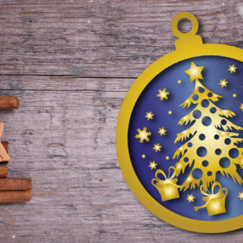 Intra απο ξύλο plywood 3mm-4mm πάχος Χριστουγεννιάτικο στολίδι Δίασταση 8x8 cm INTRAFABR-19885694 - Image 2