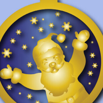 Intra απο ξύλο plywood 3mm-4mm πάχος Χριστουγεννιάτικο στολίδι Δίασταση 8x8 cm INTRAFABR-19886763 - Image 1