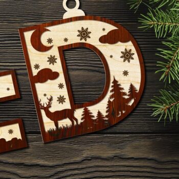 Intra απο ξύλο plywood 3mm-4mm πάχος ΧΡΙΣΤΟΥΓΕΝΝΙΑΤΙΚΟ ΣΤΟΛΙΔΙ Αλφάβητο Μπιχλιμπίδι Δίασταση 4x4 cm INTRAFABR-41019869 - Image 3