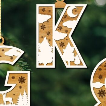 Intra απο ξύλο plywood 3mm-4mm πάχος ΧΡΙΣΤΟΥΓΕΝΝΙΑΤΙΚΟ ΣΤΟΛΙΔΙ Αλφάβητο Μπιχλιμπίδι Δίασταση 4x4 cm INTRAFABR-41019869 - Image 4