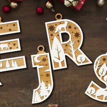 Intra απο ξύλο plywood 3mm-4mm πάχος ΧΡΙΣΤΟΥΓΕΝΝΙΑΤΙΚΟ ΣΤΟΛΙΔΙ Αλφάβητο Μπιχλιμπίδι Δίασταση 4x4 cm INTRAFABR-41019869 - Image 6