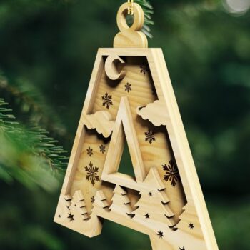 Intra απο ξύλο plywood 3mm-4mm πάχος ΧΡΙΣΤΟΥΓΕΝΝΙΑΤΙΚΟ ΣΤΟΛΙΔΙ Αλφάβητο Μπιχλιμπίδι Δίασταση 4x4 cm INTRAFABR-41019869 - Image 8