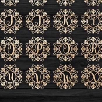 Intra απο ξύλο plywood 3mm-4mm πάχος Χριστουγεννιάτικο Στολίδι Αλφάβητο Μονόγραμμα Δίασταση 8x8 cm INTRAFABR-39618851 - Image 2