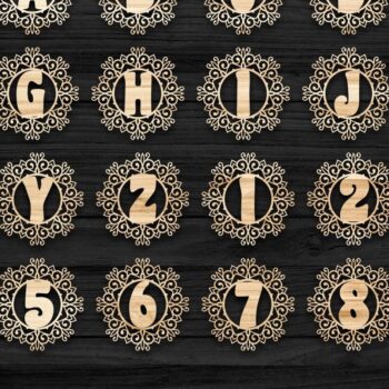 Intra απο ξύλο plywood 3mm-4mm πάχος Χριστουγεννιάτικο Στολίδι Αλφάβητο Μονόγραμμα Δίασταση 8x8 cm INTRAFABR-39617885 - Image 1