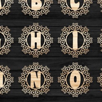 Intra απο ξύλο plywood 3mm-4mm πάχος Χριστουγεννιάτικο Στολίδι Αλφάβητο Μονόγραμμα Δίασταση 8x8 cm INTRAFABR-39617885 - Image 2