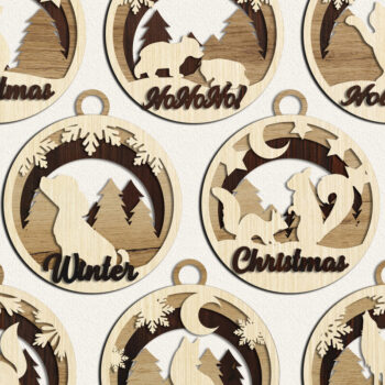 Intra απο ξύλο plywood 3mm-4mm πάχος Μπιχλιμπίδι με χριστουγεννιάτικο στολίδι με ζώα Δίασταση 4x4 cm INTRAFABR-52810407 - Image 6