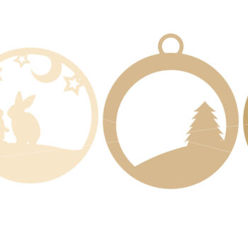 Intra απο ξύλο plywood 3mm-4mm πάχος Μπιχλιμπίδι με χριστουγεννιάτικο στολίδι με ζώα Δίασταση 4x4 cm INTRAFABR-52810407 - Image 7