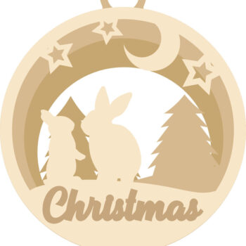 Intra απο ξύλο plywood 3mm-4mm πάχος Μπιχλιμπίδι με χριστουγεννιάτικο στολίδι με ζώα Δίασταση 4x4 cm INTRAFABR-52810407 - Image 9