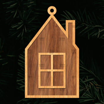 Intra απο ξύλο plywood 3mm-4mm πάχος Χριστουγεννιάτικο Στολίδι Κτίριο κομμένο Δίασταση 8x8 cm INTRAFABR-111352649 - Image 1