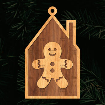 Intra απο ξύλο plywood 3mm-4mm πάχος Χριστουγεννιάτικο Στολίδι Κτίριο κομμένο Δίασταση 8x8 cm INTRAFABR-111352772 - Image 1