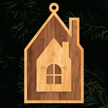 Intra απο ξύλο plywood 3mm-4mm πάχος Χριστουγεννιάτικο Στολίδι Κτίριο κομμένο Δίασταση 8x8 cm INTRAFABR-111352835 - Image 1
