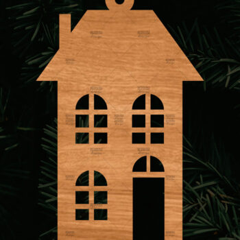 Intra απο ξύλο plywood 3mm-4mm πάχος Χριστουγεννιάτικο Στολίδι Κτίριο κομμένο Δίασταση 8x8 cm INTRAFABR-108110472 - Image 1