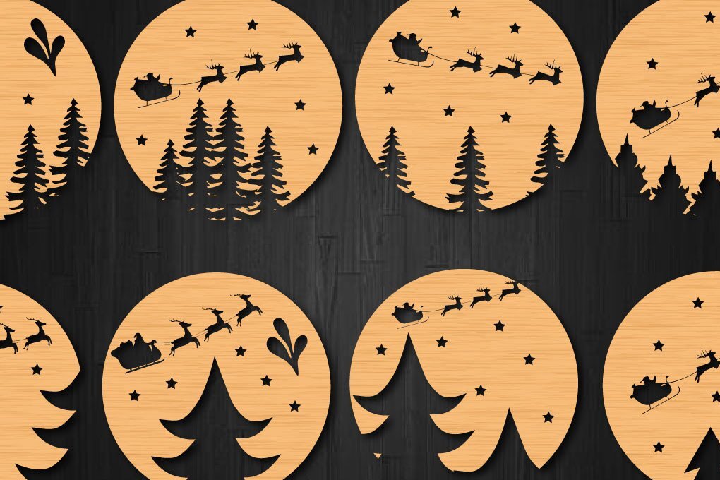 Intra απο ξύλο plywood 3mm-4mm πάχος χριστουγεννιάτικων στολιδιών Δίασταση 30x20 cm INTRAFABR-41163358 - Image 2