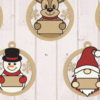 Intra απο ξύλο plywood 3mm-4mm πάχος Χριστουγεννιάτικο στολίδι κοπής με λέιζερ Δίασταση 8x8 cm INTRAFABR-109386634 - Image 1